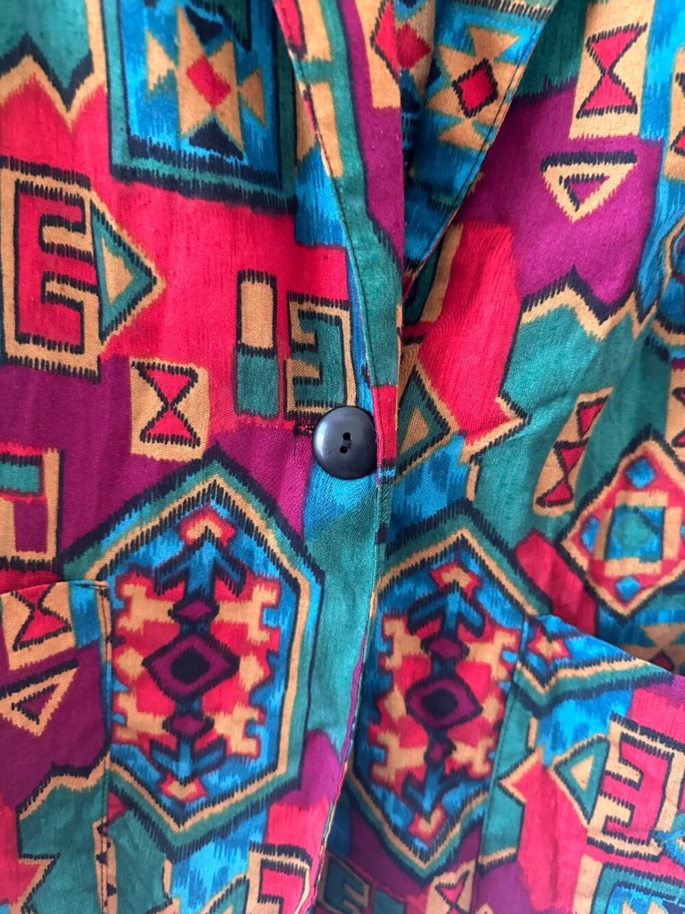 Vintage 80s Katie Brooke Colorful Soutwestern Geometric Blazer Women's Sz Large - Picture 5 of 12